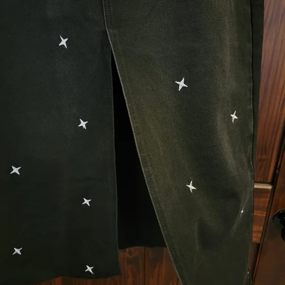 Indigo Rein Black Jean Skirt. Star Embellished - Picture 8 of 13